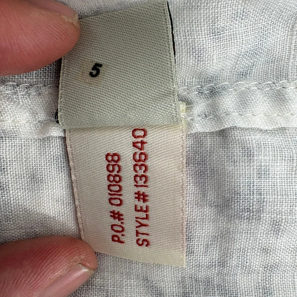 Carbon 2 Cobalt Mens White Grey Ombre Floral 100% Linen Short Sleeve Shirt‎ M